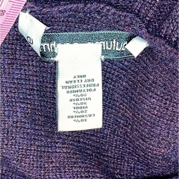 Autumn Cashmere Purple Chashmere Blend Open Front Cardigan Women’s Size M - Picture 8 of 9